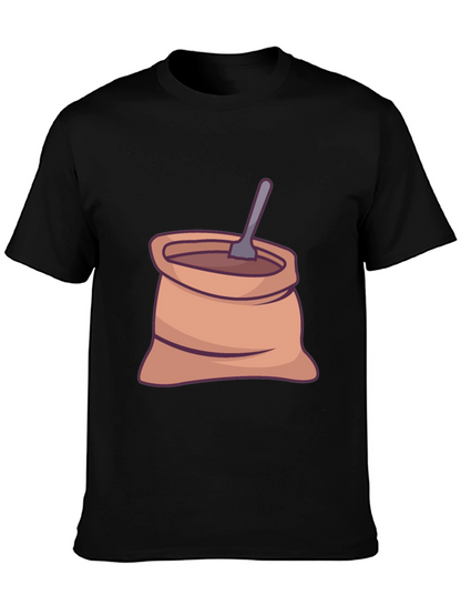 Coffee Sack Graphic Tee - Casual Black T-Shirt