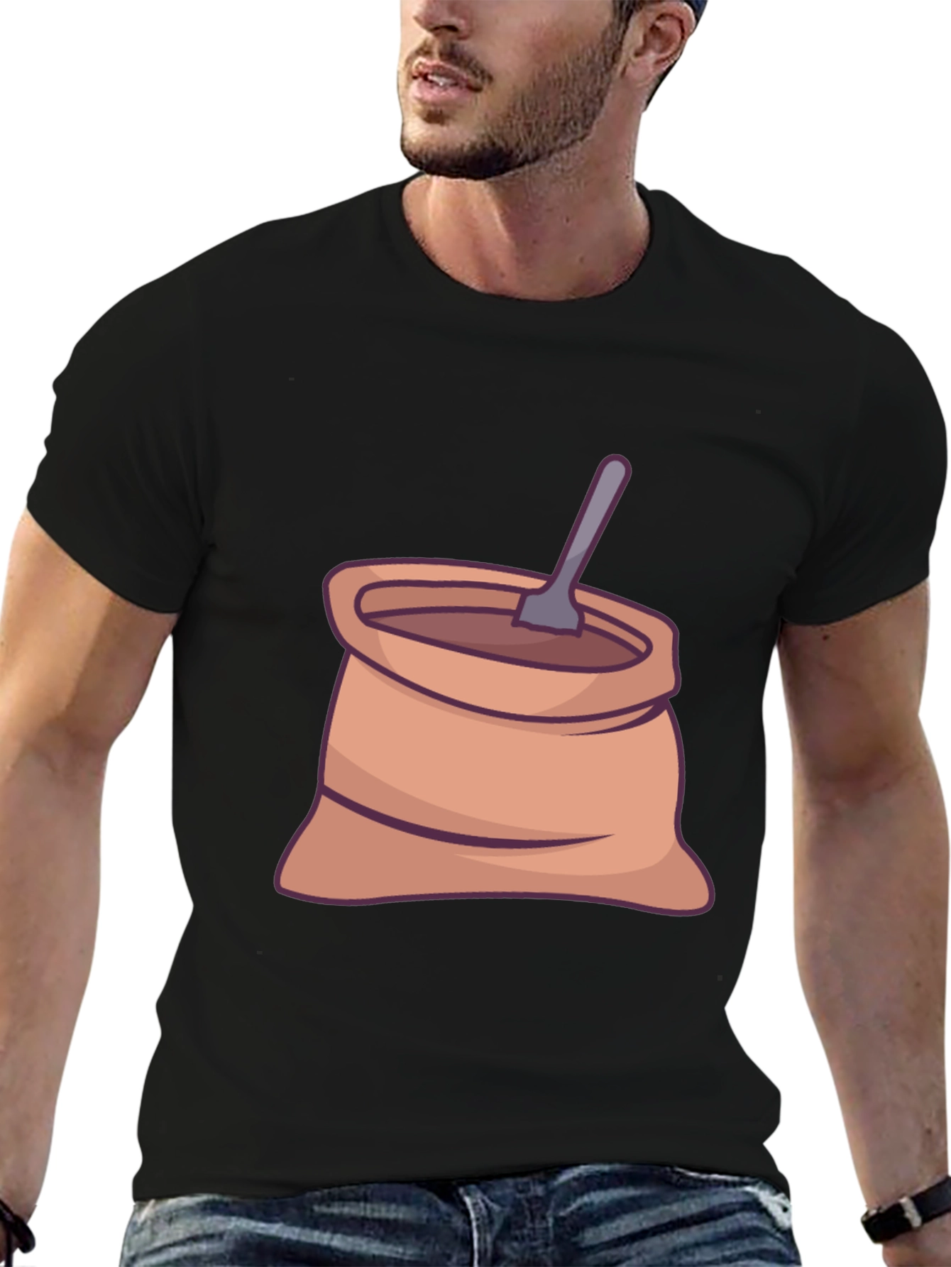 Coffee Sack Graphic Tee - Casual Black T-Shirt