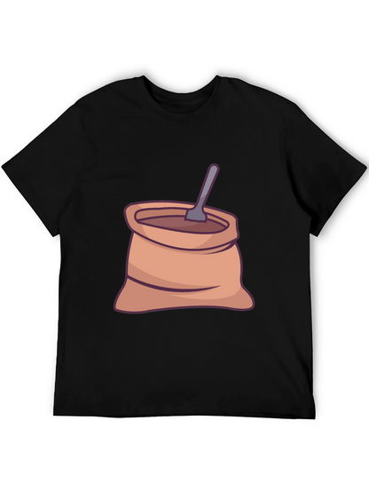 Coffee Sack Graphic Tee - Casual Black T-Shirt