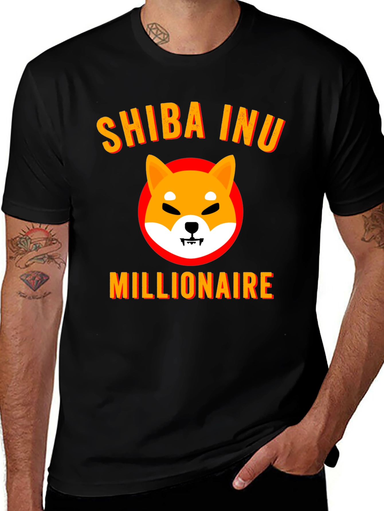 Shiba Inu Millionaire Graphic Tee - Black