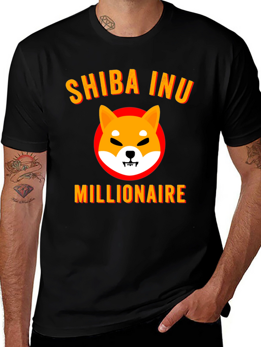 Shiba Inu Millionaire Graphic Tee - Black