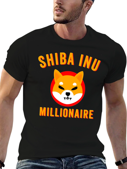 Shiba Inu Millionaire Graphic Tee - Black