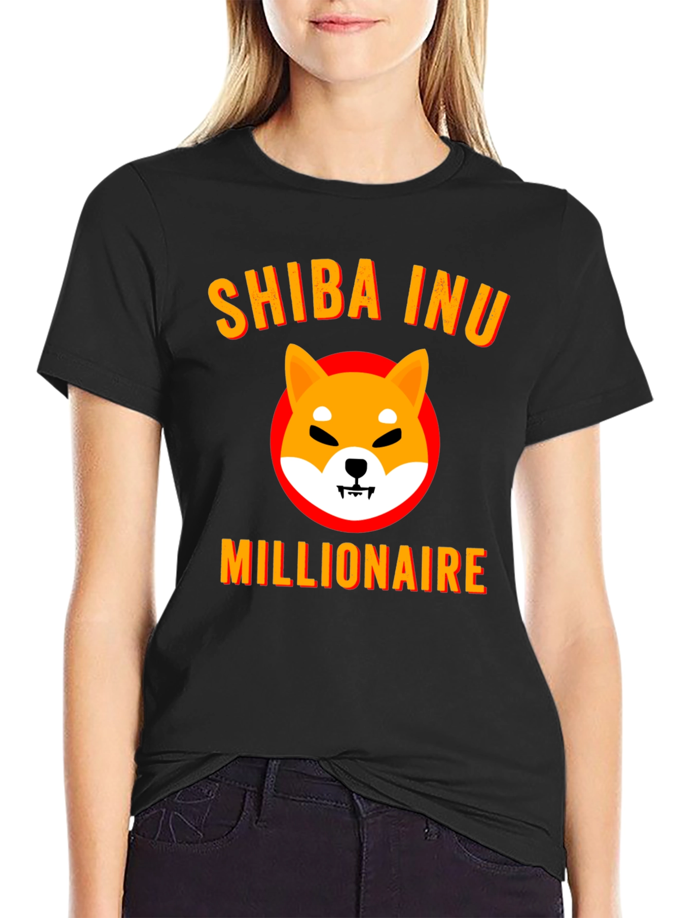Shiba Inu Millionaire Graphic Tee - Black