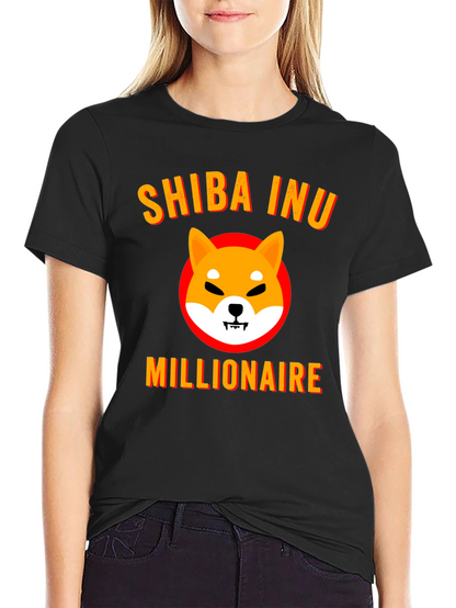 Shiba Inu Millionaire Graphic Tee - Black