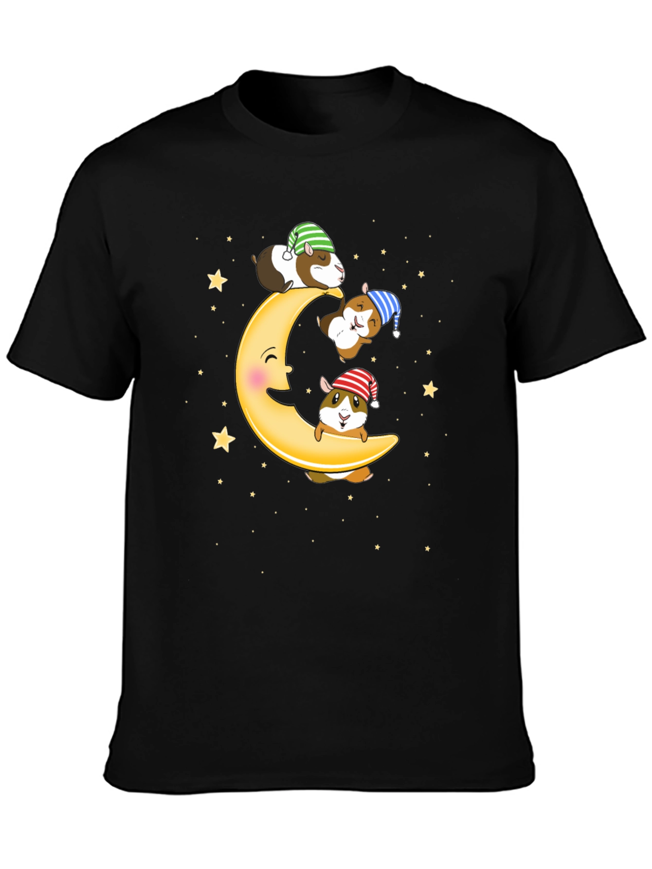 Guinea Pig Moon T-Shirt - Sleepy Celestial Design