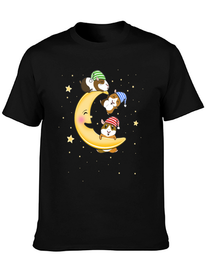 Guinea Pig Moon T-Shirt - Sleepy Celestial Design