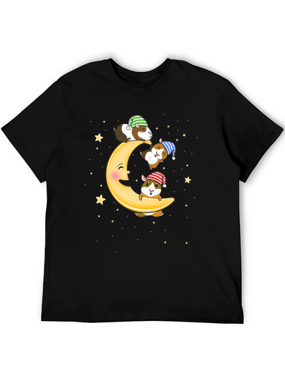 Guinea Pig Moon T-Shirt - Sleepy Celestial Design
