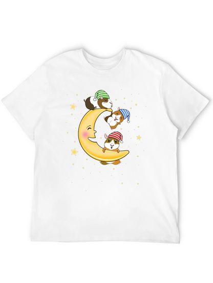 Guinea Pig Moon T-Shirt - Sleepy Celestial Design