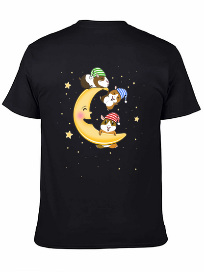 Guinea Pig Moon T-Shirt - Sleepy Celestial Design