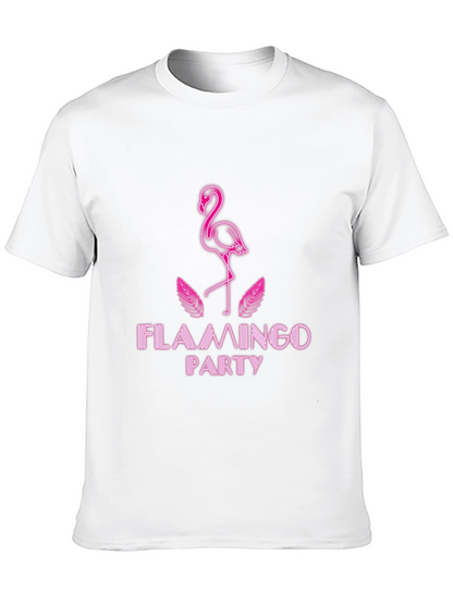 Flamingo Party Graphic Tee - Stylish Black T-Shirt