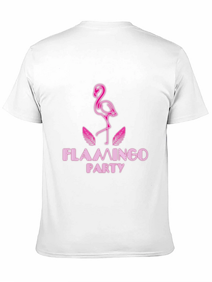 Flamingo Party Graphic Tee - Stylish Black T-Shirt