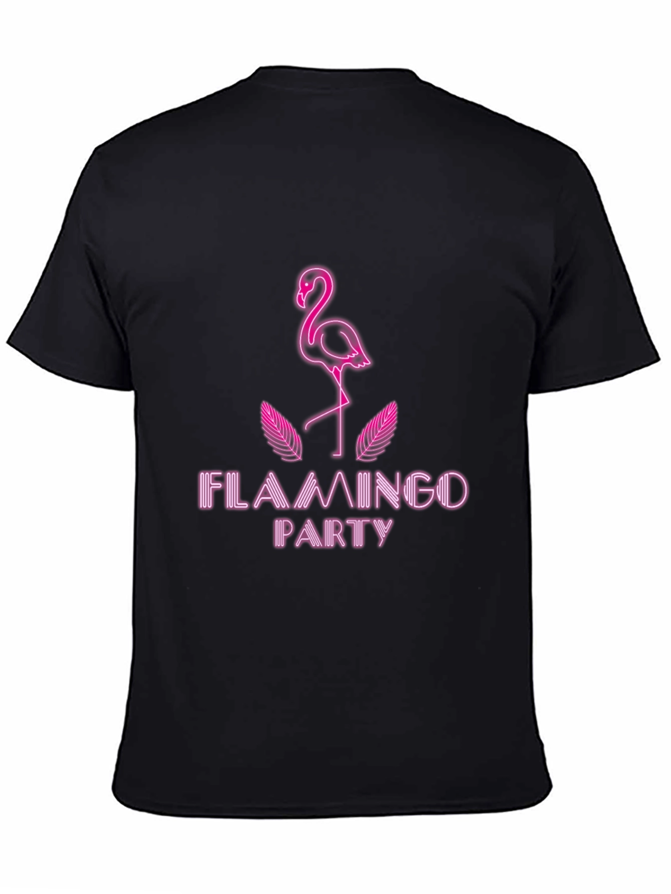 Flamingo Party Graphic Tee - Stylish Black T-Shirt