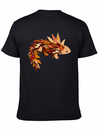 Autumn Axolotl T-Shirt - Fall Leaves Design