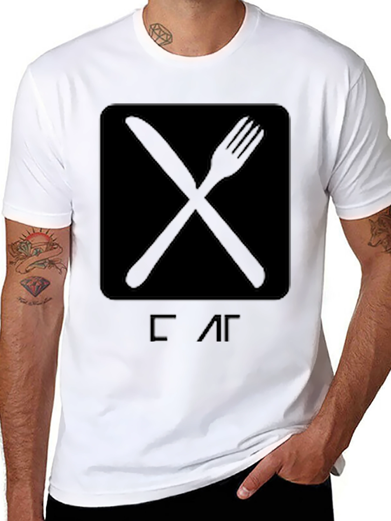 Eat T-Shirt - Knife & Fork Graphic Tee