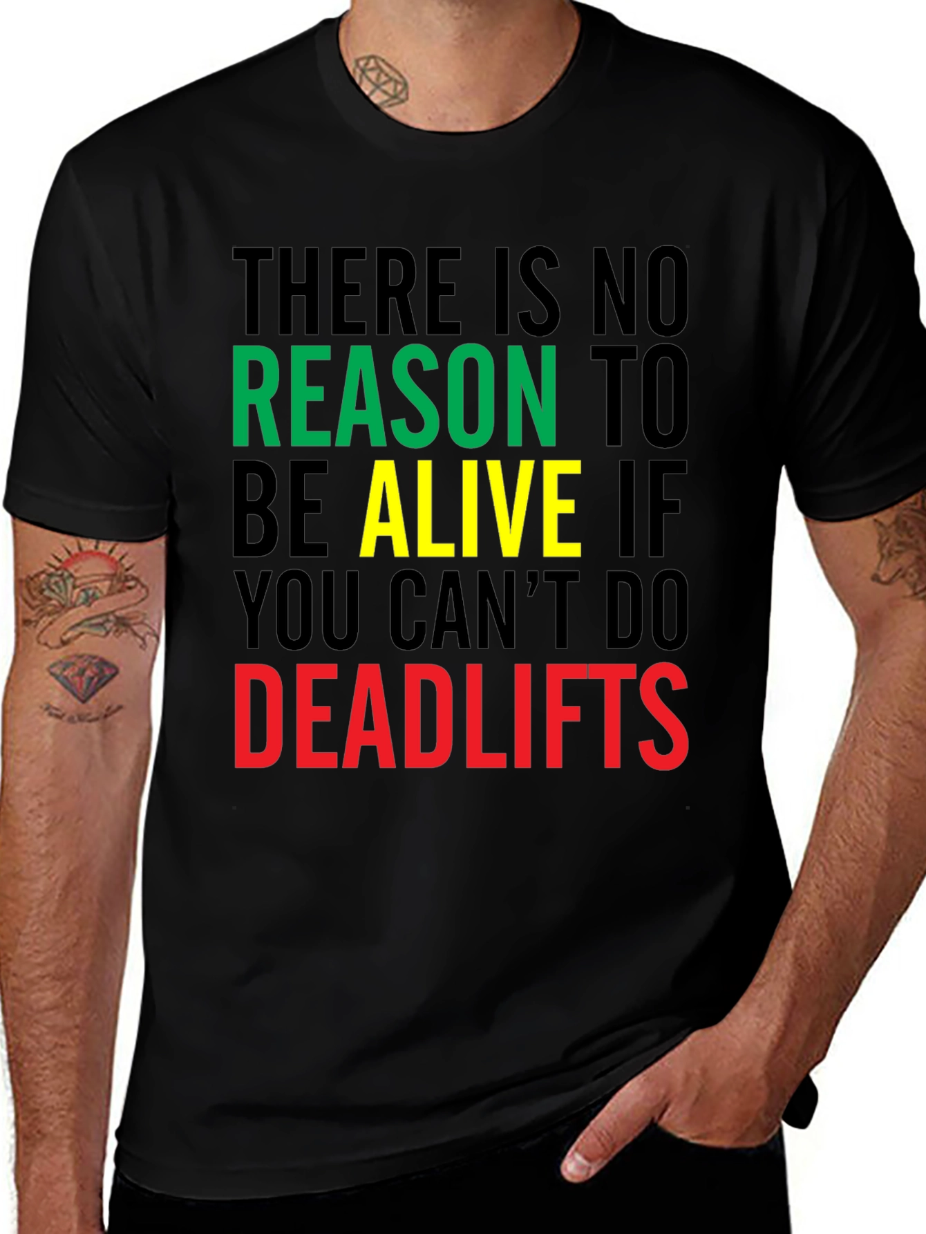 Deadlifts Motivation Graphic Tee - Gym Workout T-Shirt