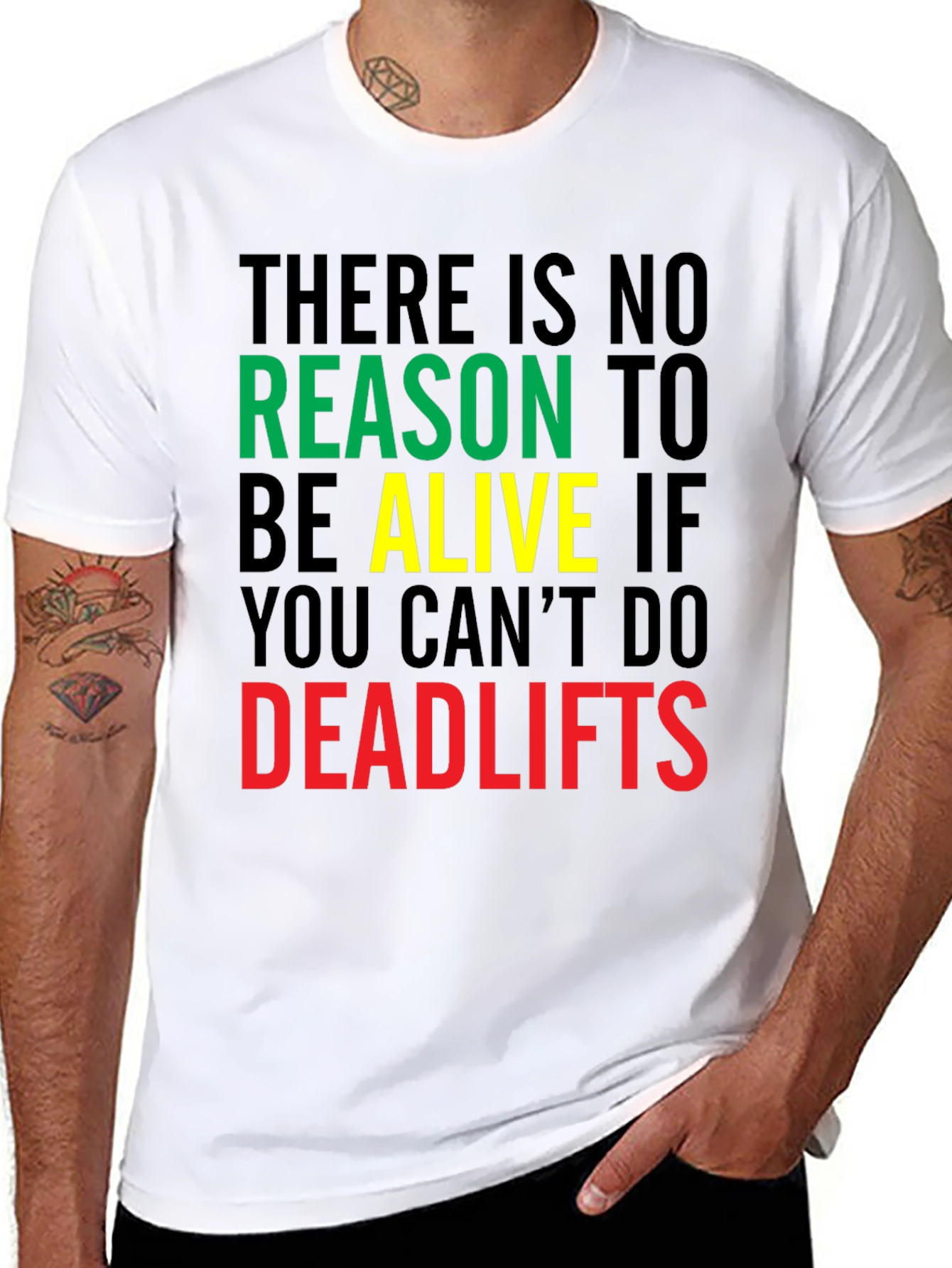 Deadlifts Motivation Graphic Tee - Gym Workout T-Shirt
