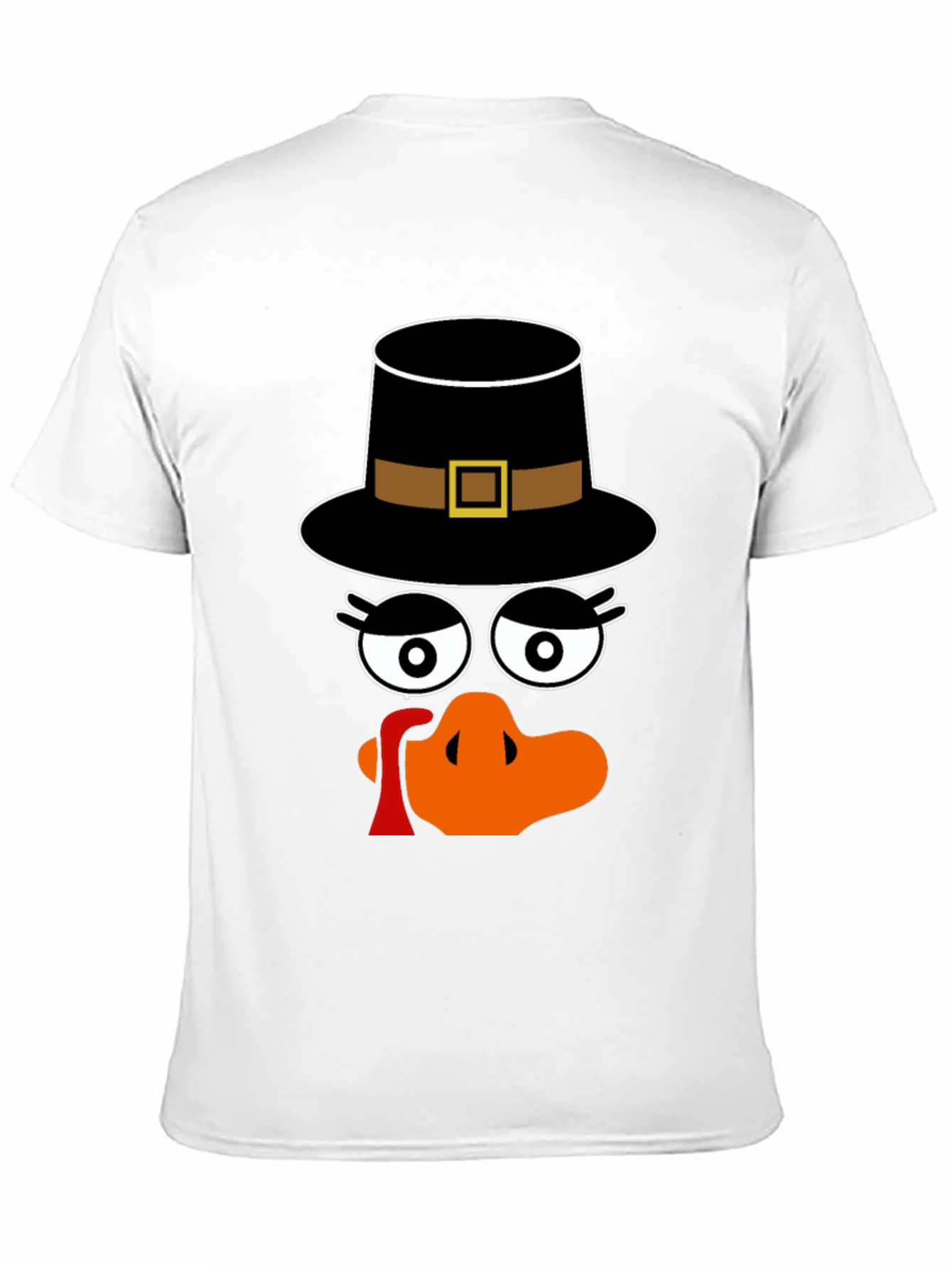Thanksgiving Turkey Face Pilgrim Hat T-Shirt