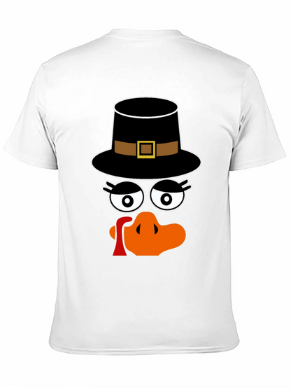 Thanksgiving Turkey Face Pilgrim Hat T-Shirt