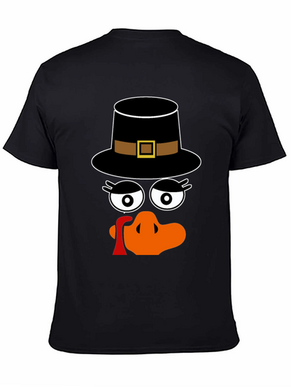 Thanksgiving Turkey Face Pilgrim Hat T-Shirt