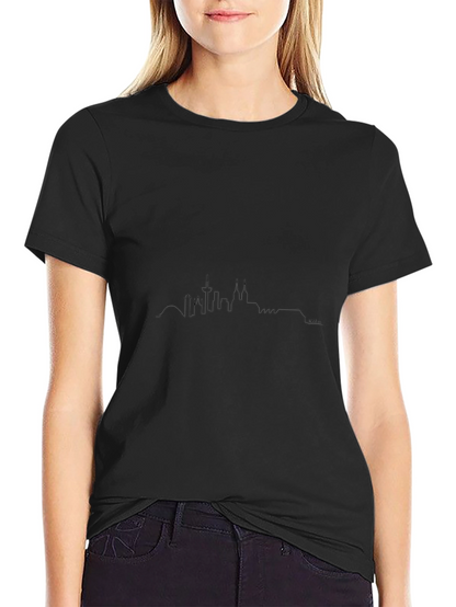 Cologne Skyline Mens Black T-Shirt - Cityscape Tee