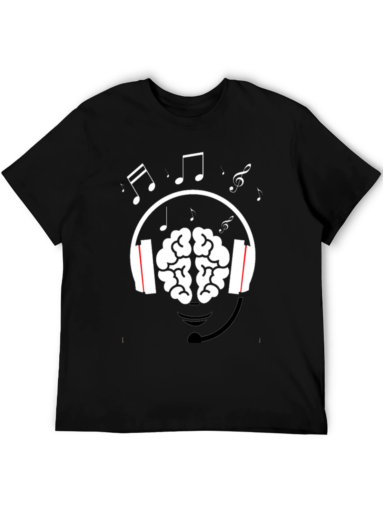 Brain Music Lover T-Shirt - Headphone Graphic Tee