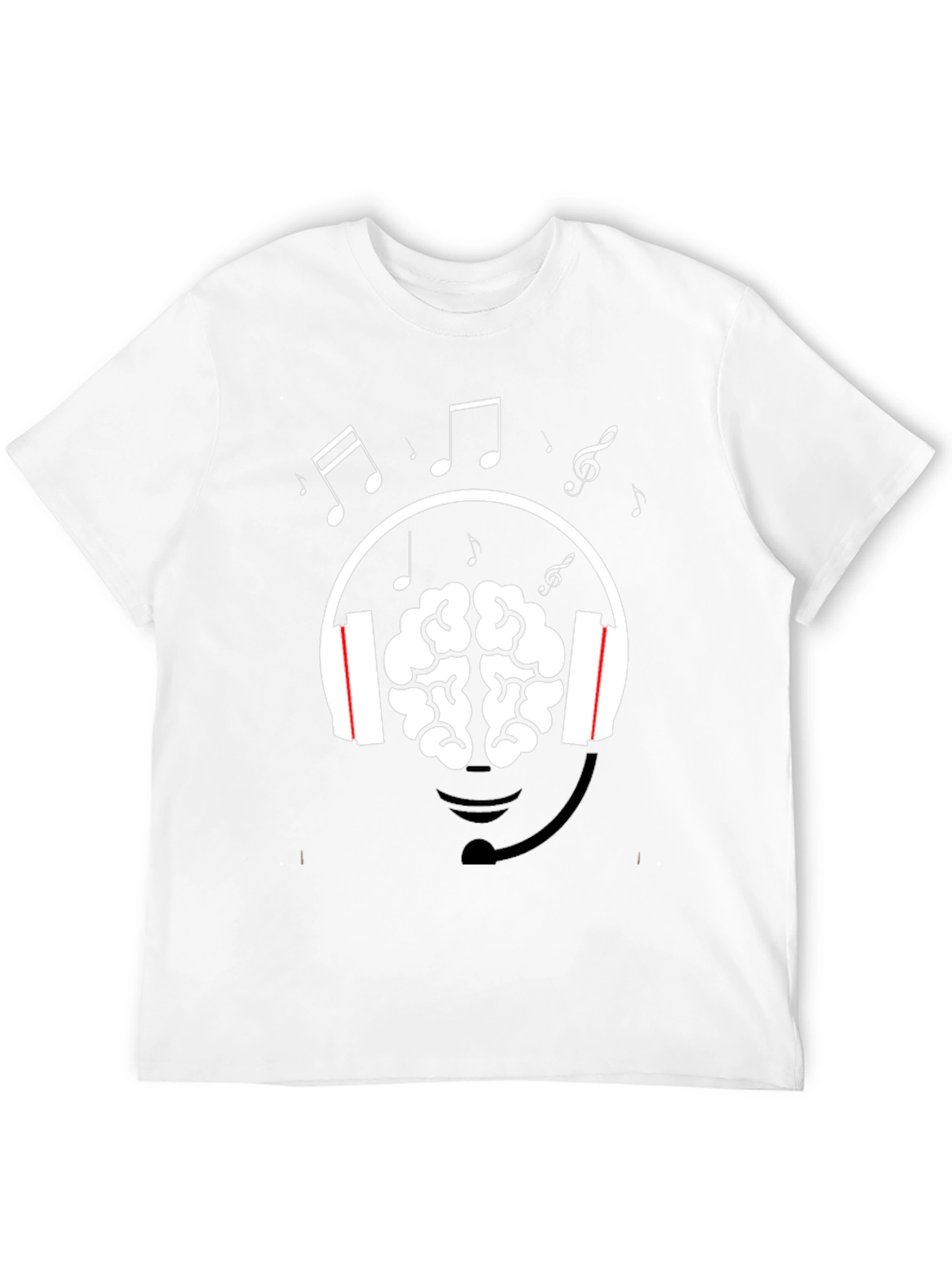 Brain Music Lover T-Shirt - Headphone Graphic Tee