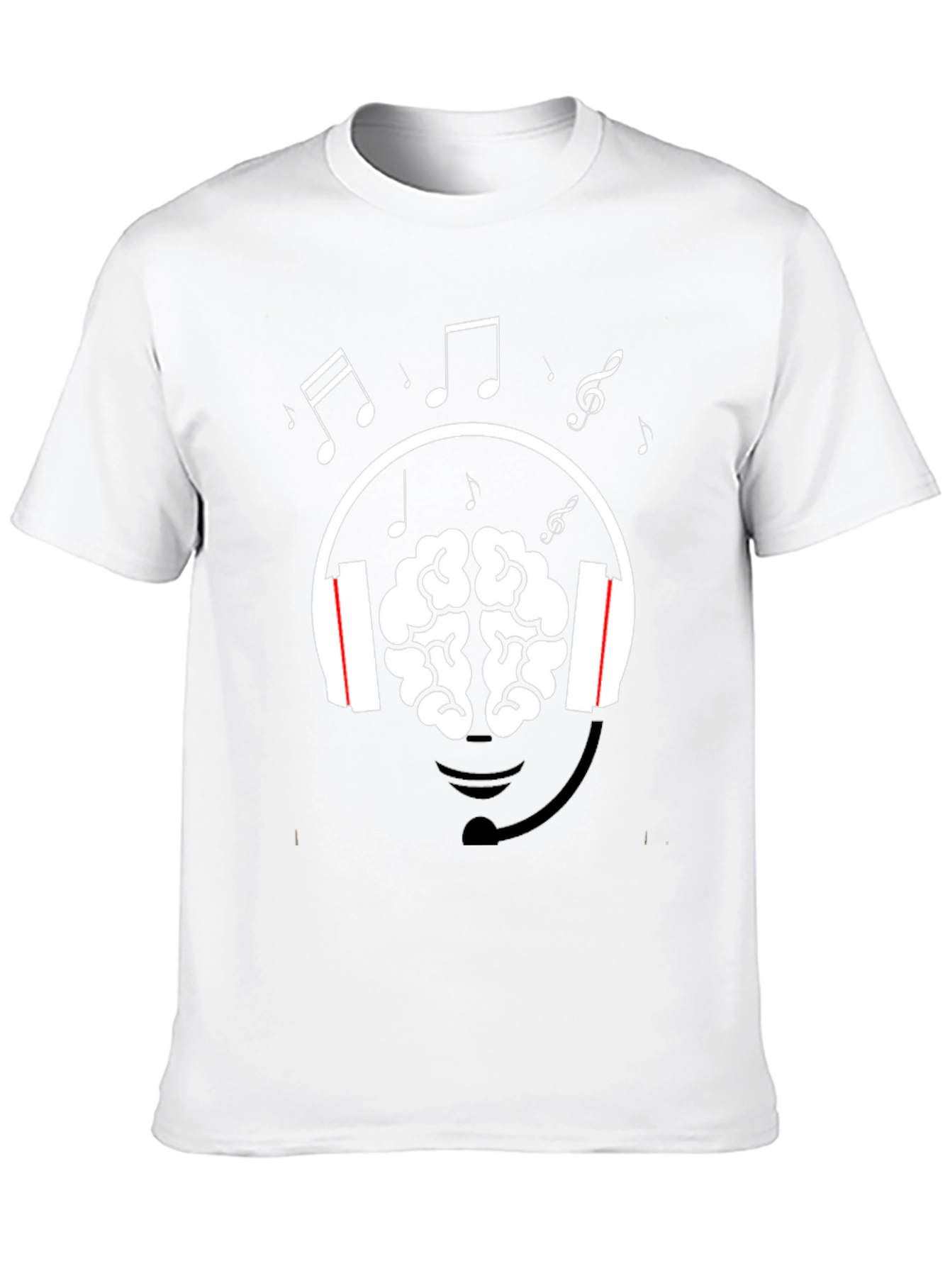 Brain Music Lover T-Shirt - Headphone Graphic Tee