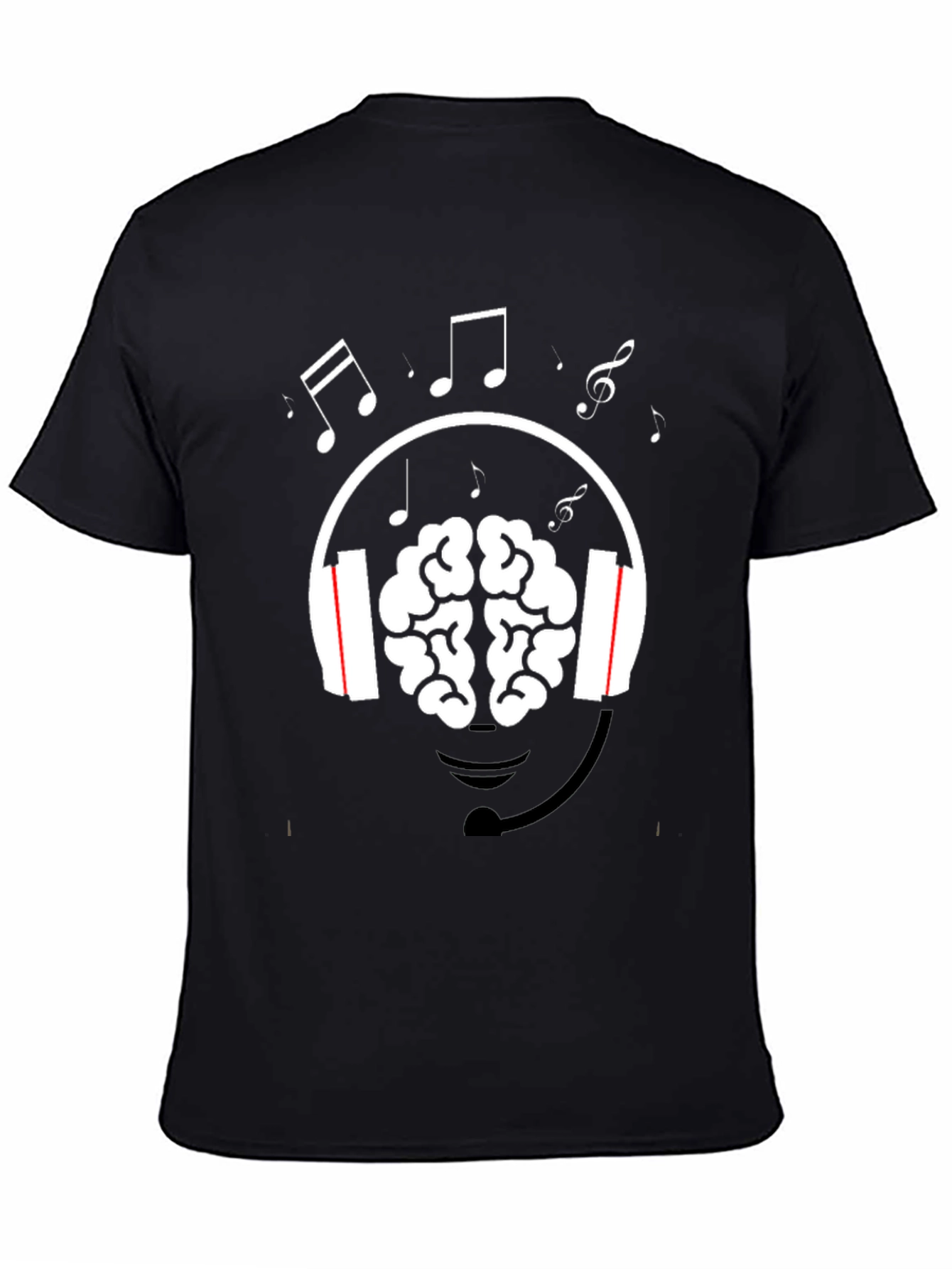 Brain Music Lover T-Shirt - Headphone Graphic Tee