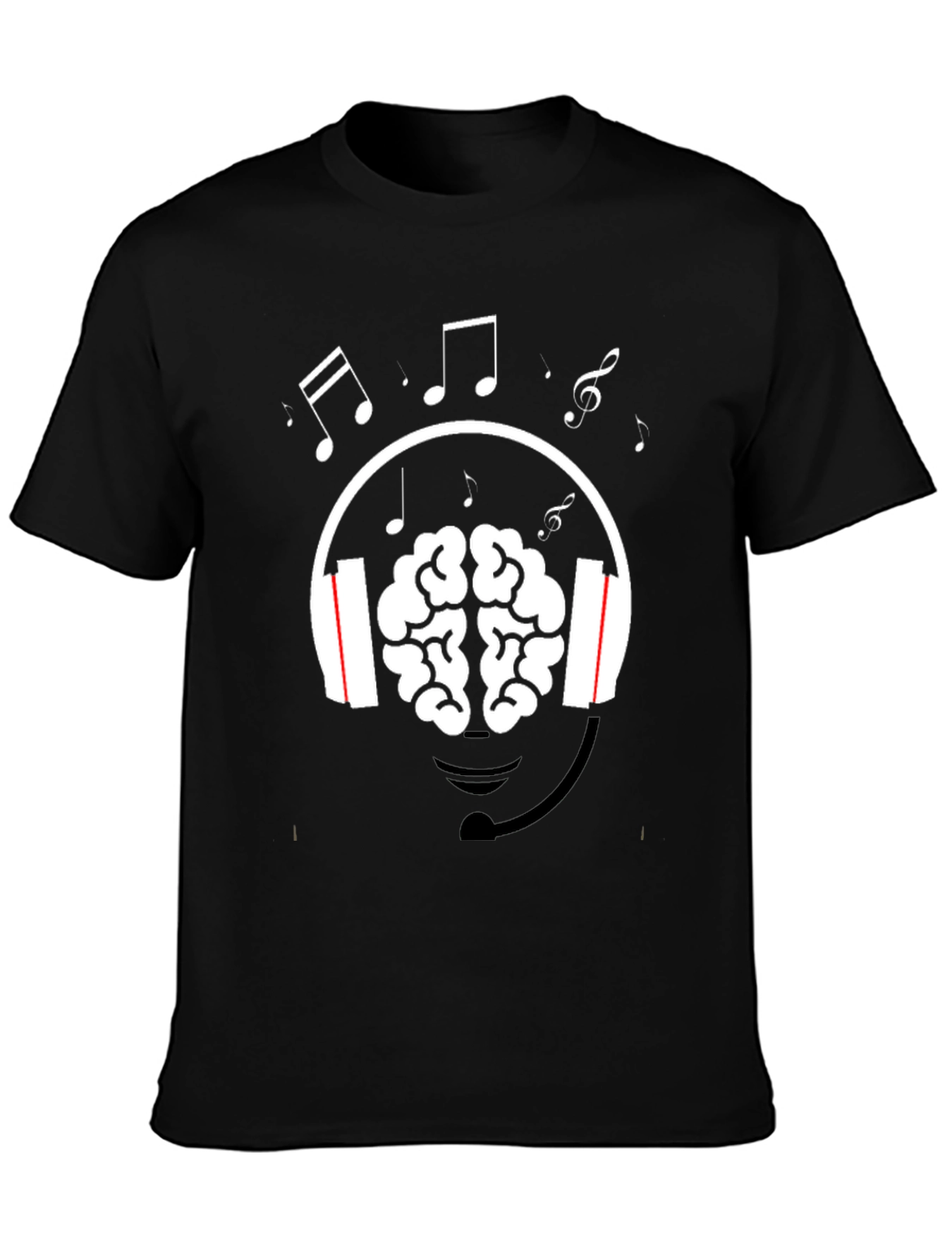 Brain Music Lover T-Shirt - Headphone Graphic Tee