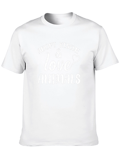 Adopt Rescue Love Animals T-Shirt - Unisex Cotton Tee