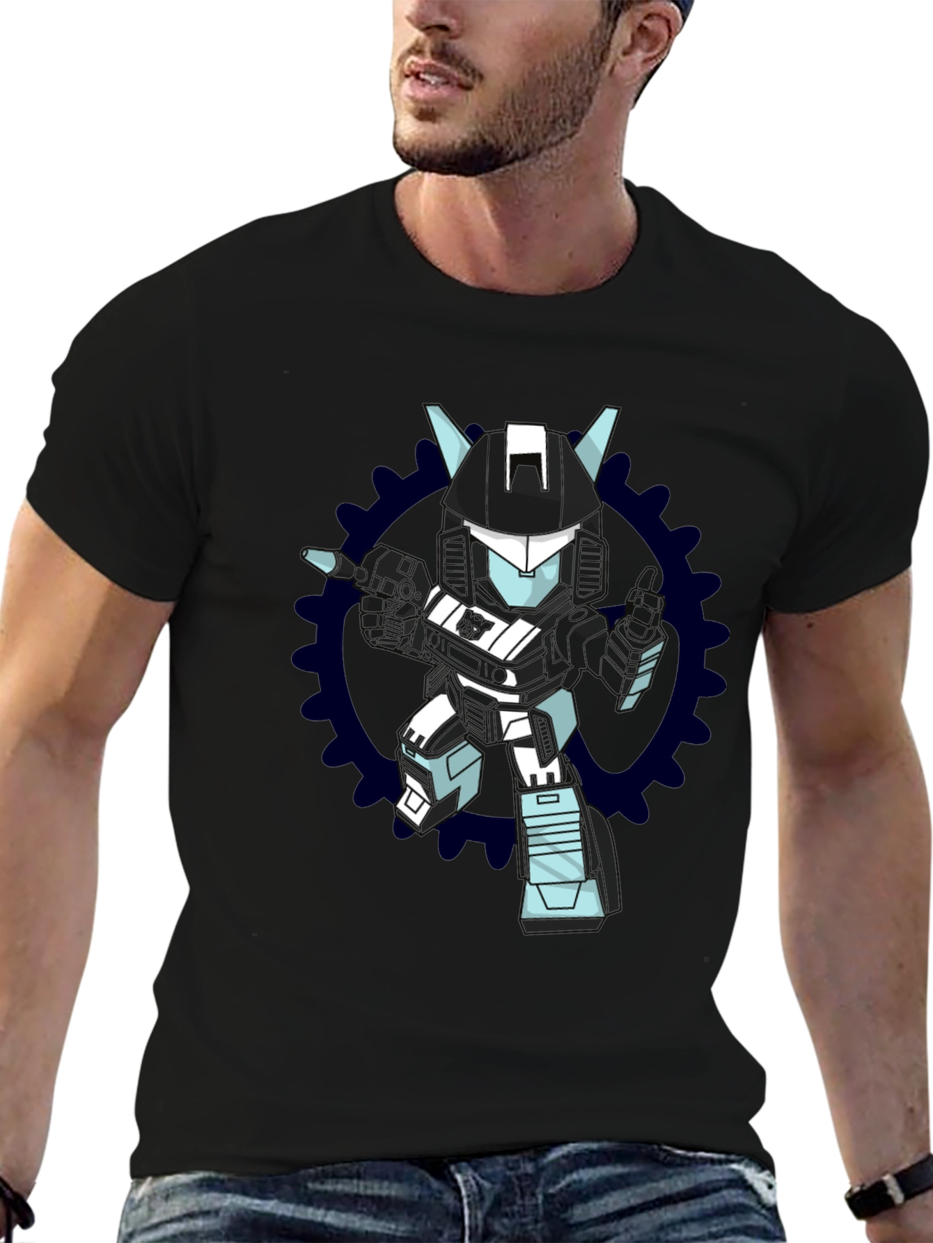 Robot Graphic Black T-Shirt