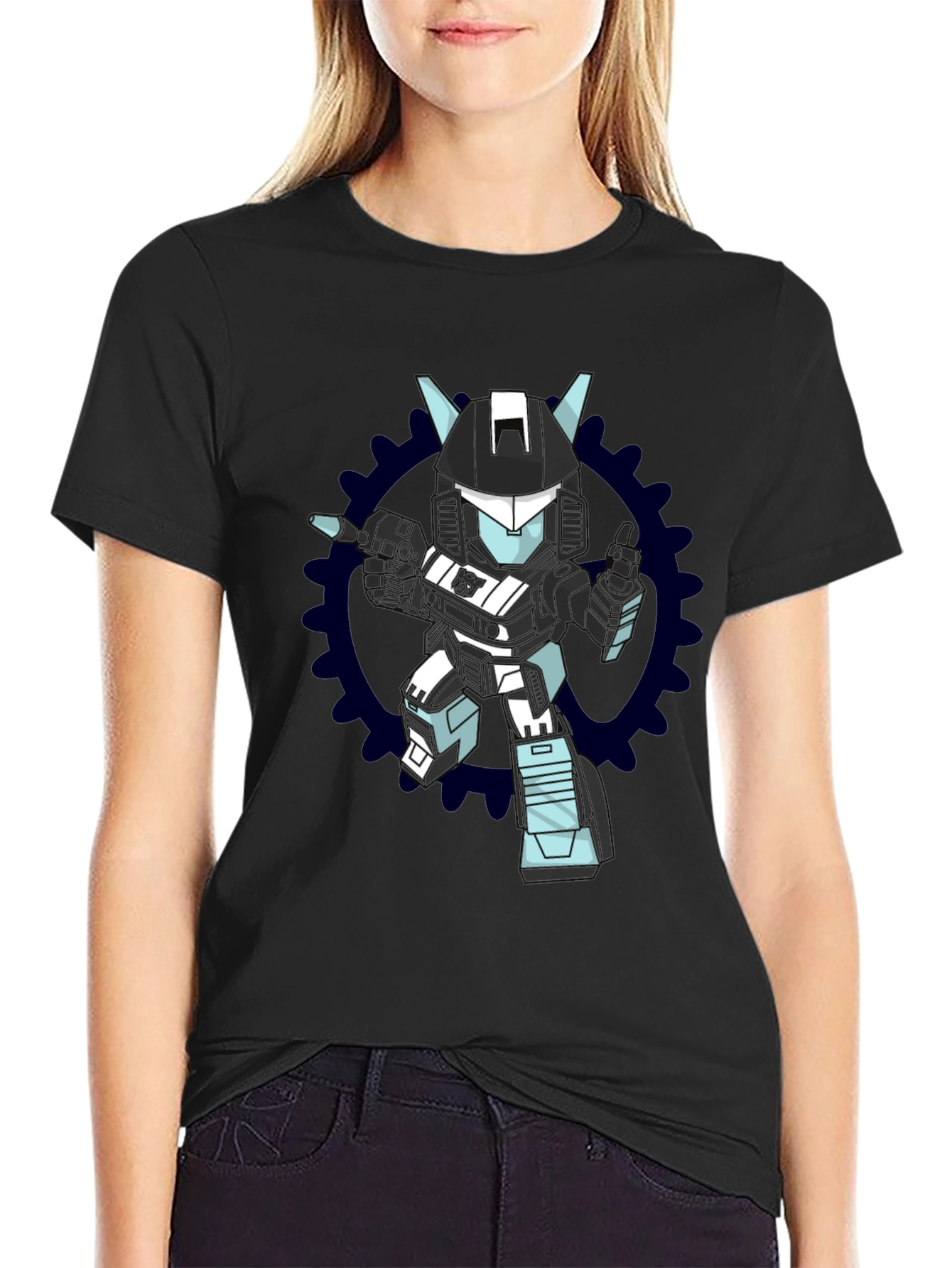 Robot Graphic Black T-Shirt