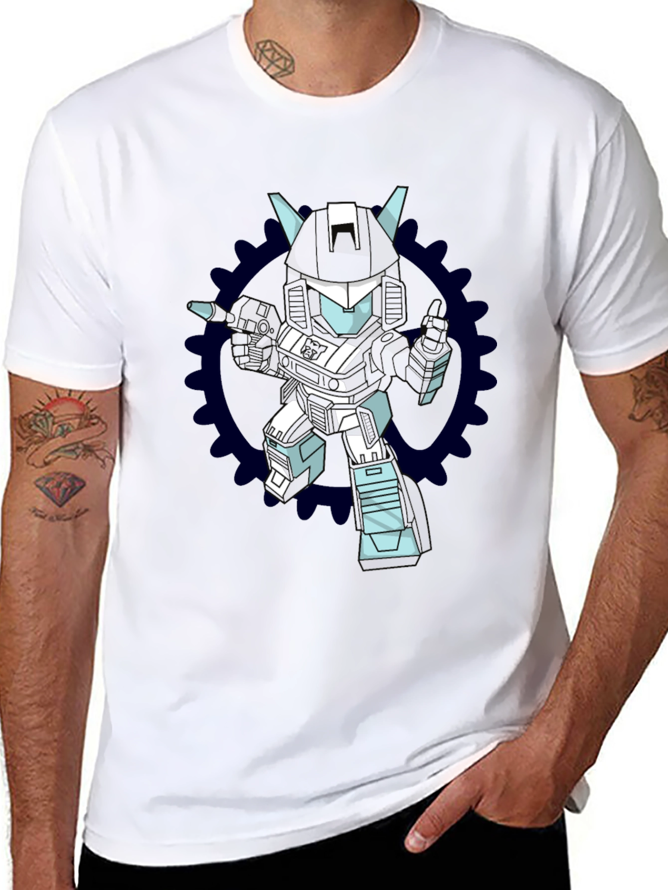 Robot Graphic Black T-Shirt
