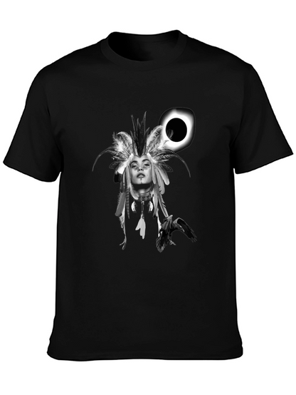 Native Headdress Black Graphic Tee
