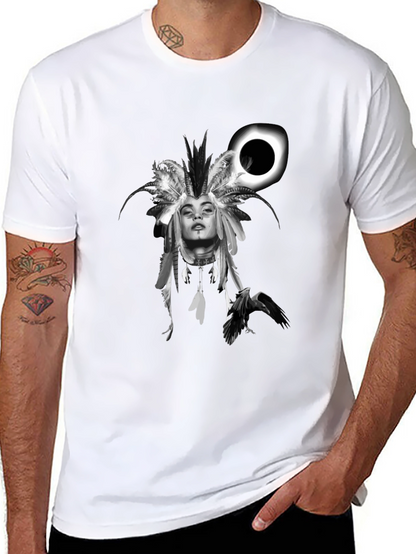 Native Headdress Black Graphic Tee