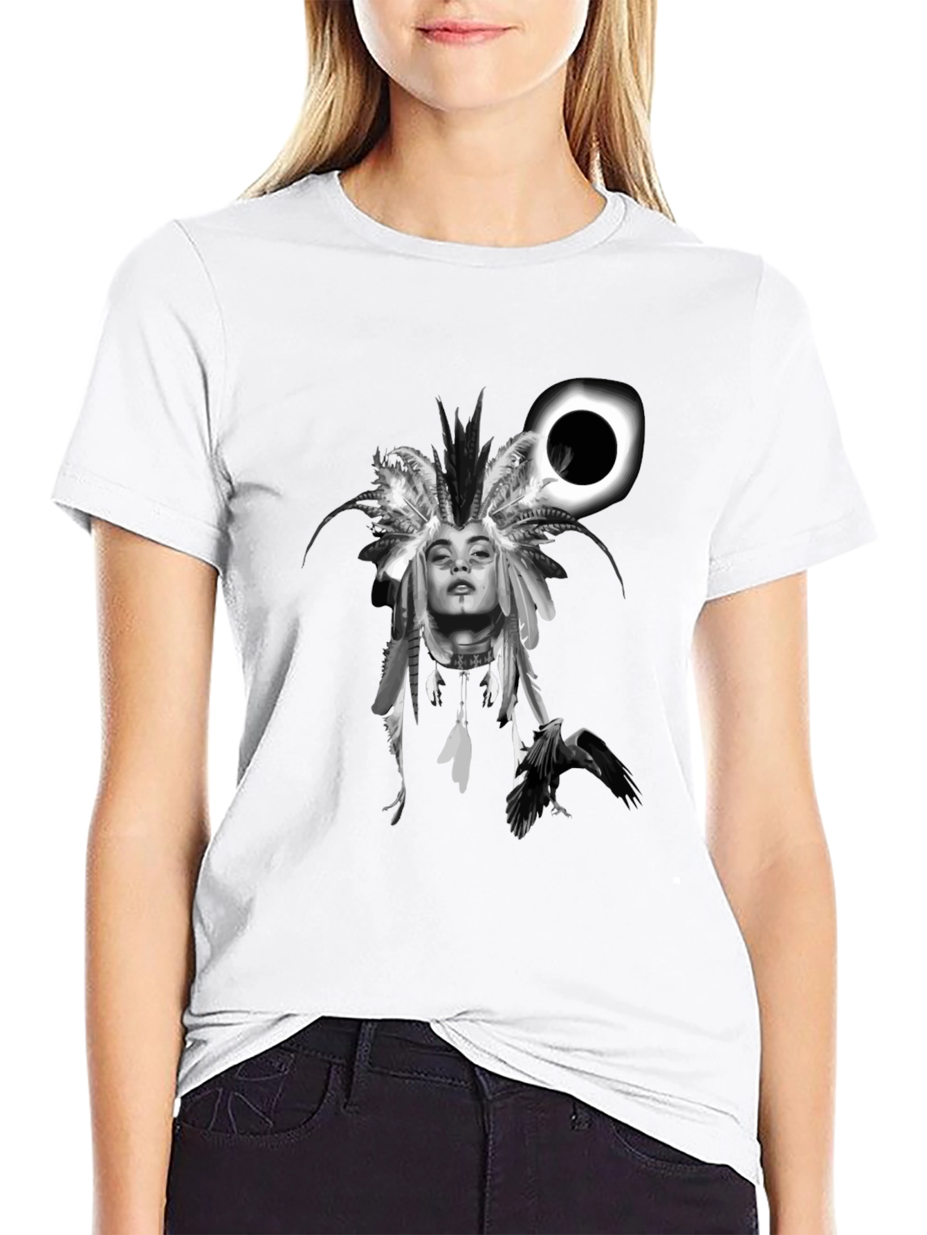 Native Headdress Black Graphic Tee