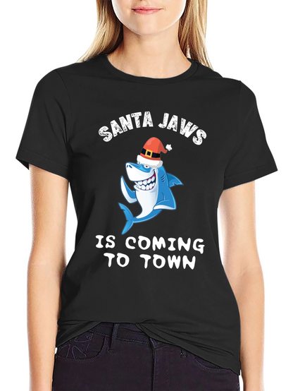 Santa Jaws T-Shirt - Christmas Shark Tee