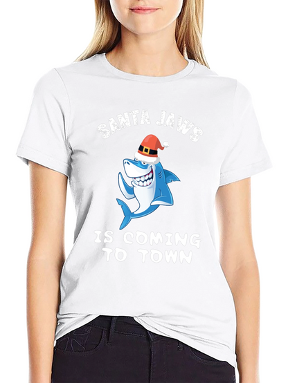 Santa Jaws T-Shirt - Christmas Shark Tee