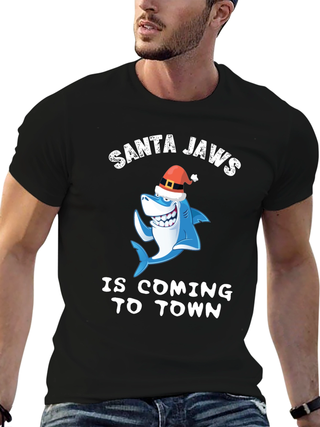 Santa Jaws T-Shirt - Christmas Shark Tee