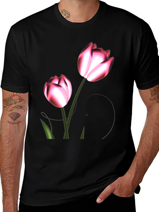 Floral Print Black T-Shirt