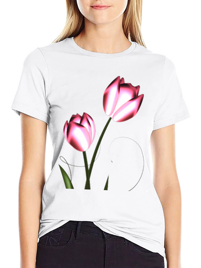 Floral Print Black T-Shirt