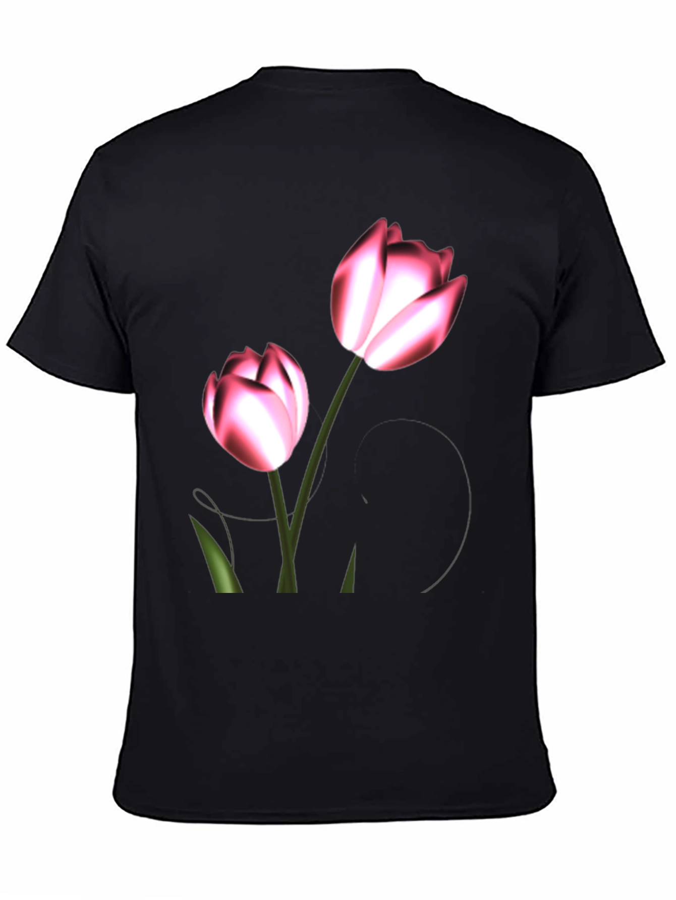 Floral Print Black T-Shirt