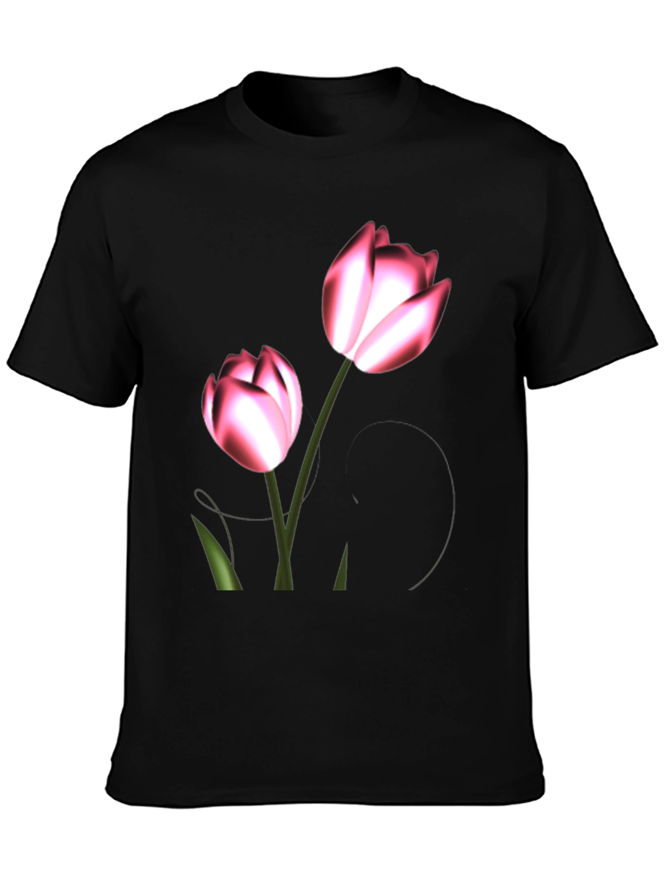 Floral Print Black T-Shirt