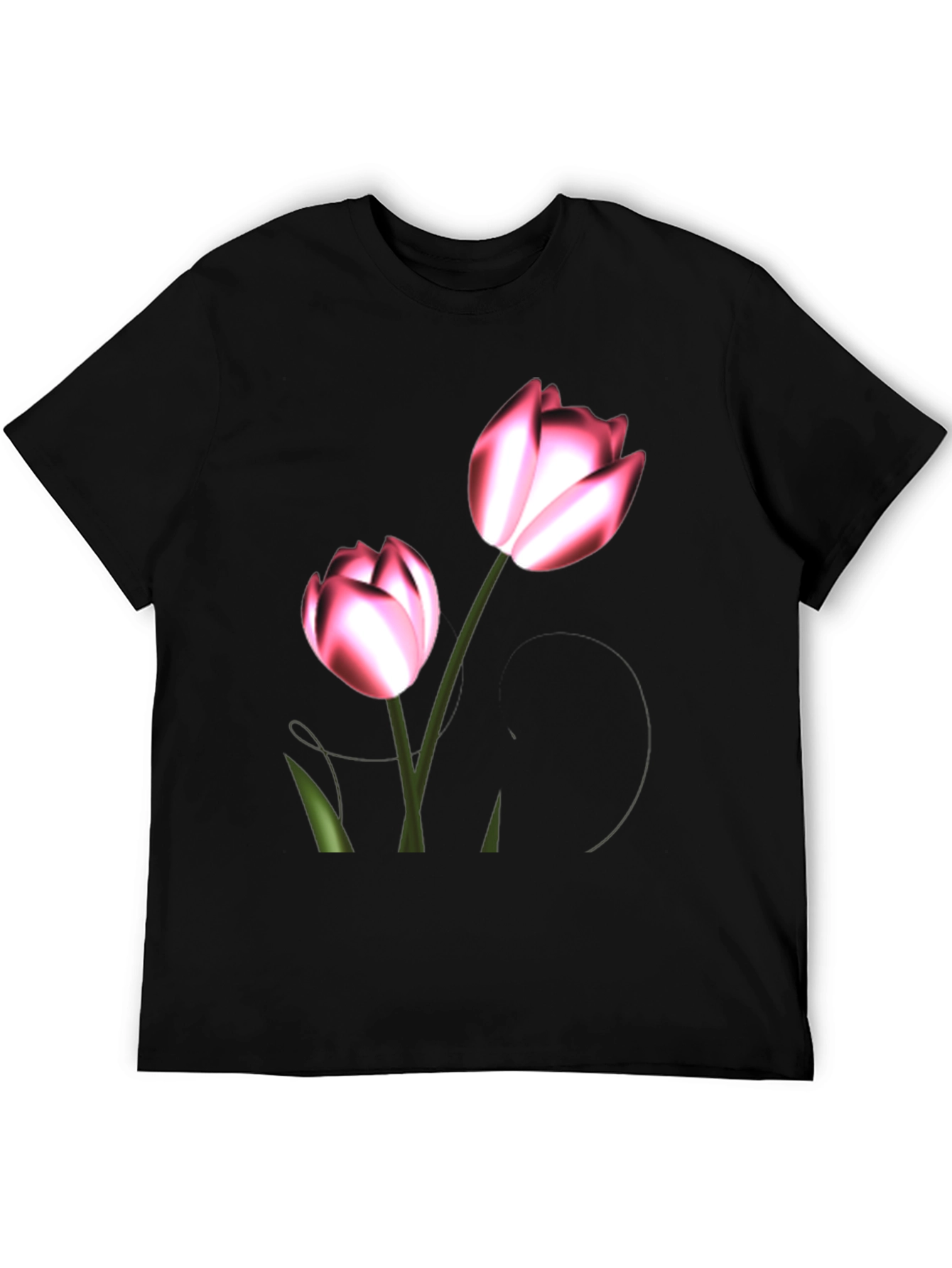 Floral Print Black T-Shirt