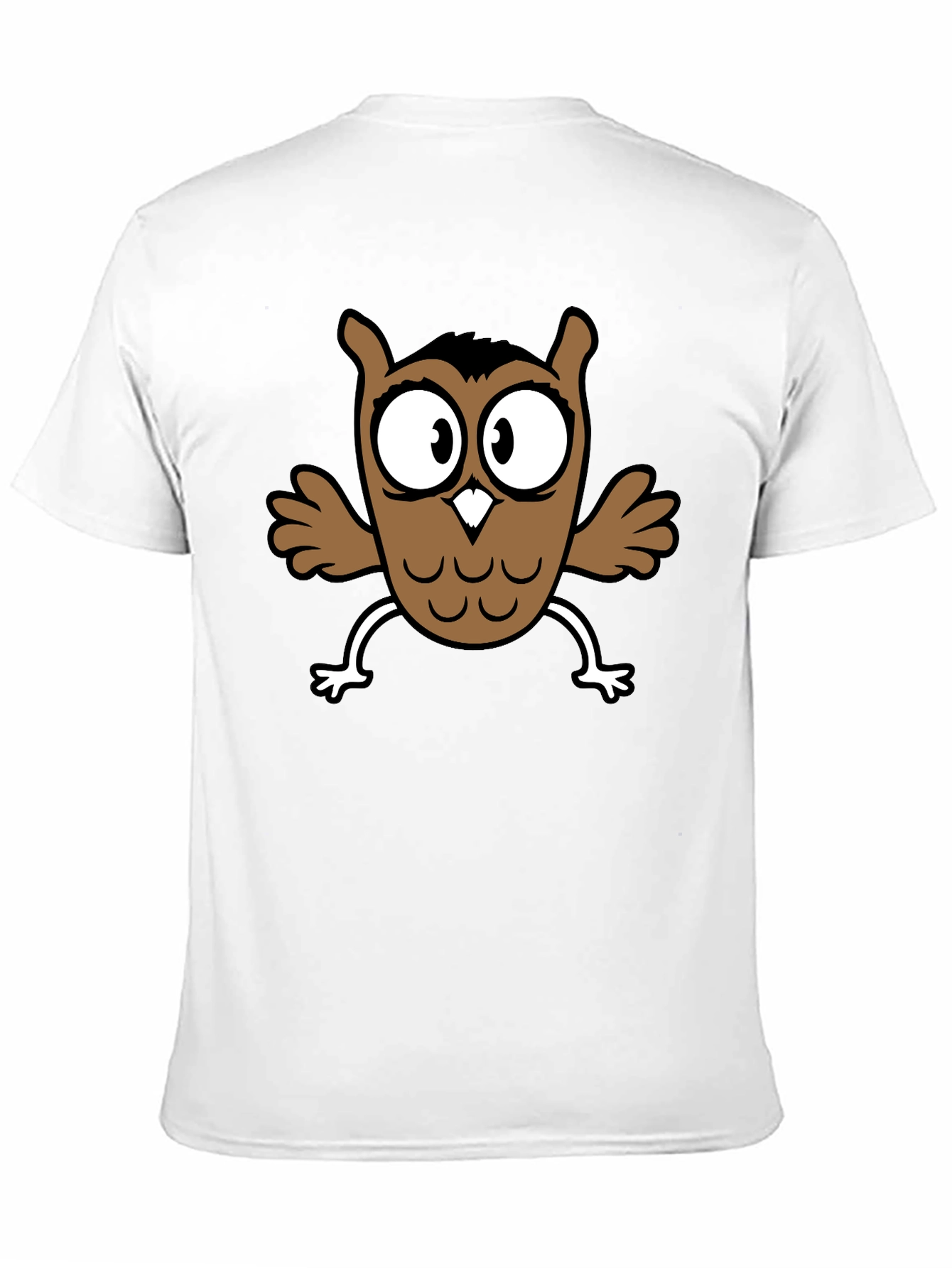 Cartoon Owl Graphic Black T-Shirt