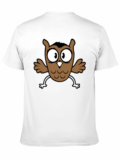 Cartoon Owl Graphic Black T-Shirt