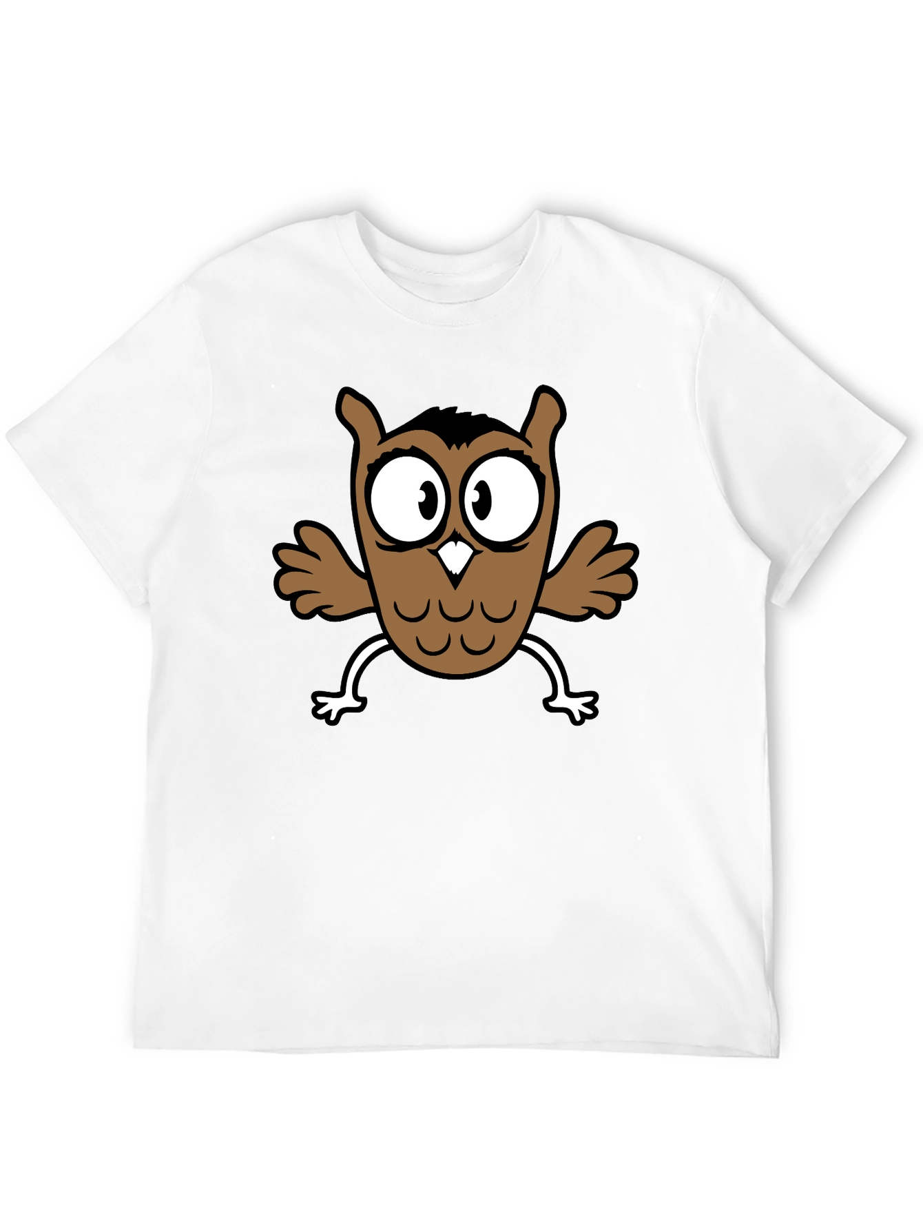 Cartoon Owl Graphic Black T-Shirt
