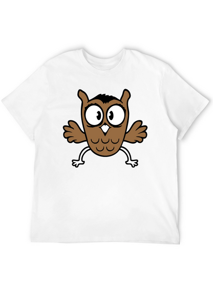 Cartoon Owl Graphic Black T-Shirt
