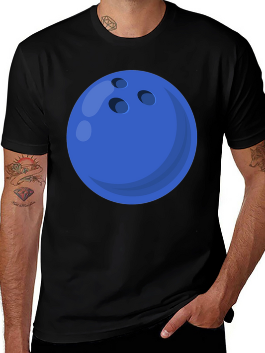 Bowling Ball Graphic Tee - Black Cotton T-Shirt