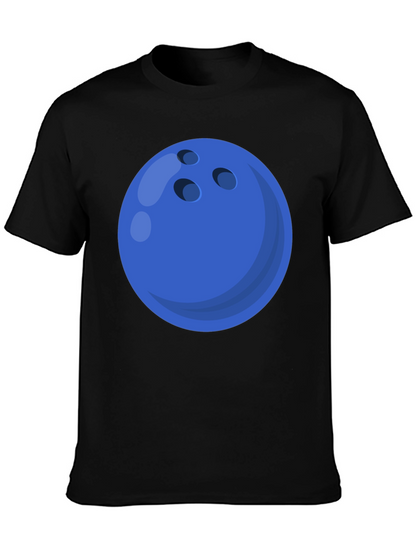 Bowling Ball Graphic Tee - Black Cotton T-Shirt